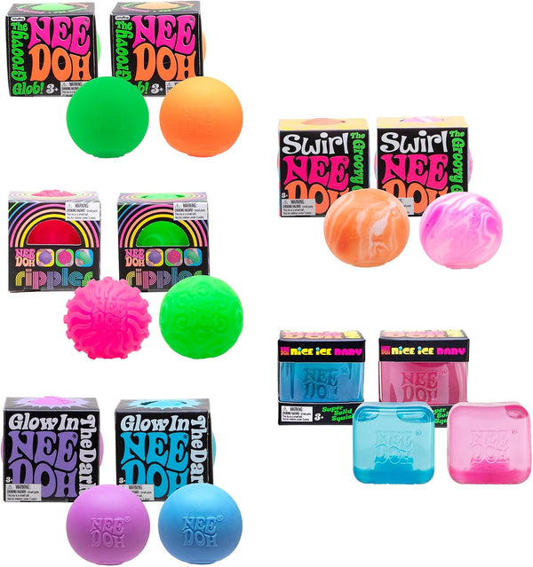 10 Pack Of Schylling NeeDoh Teenie Sensory Squeeze Toys