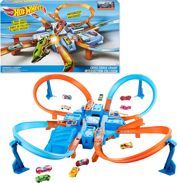 Hot Wheels Criss-Cross Crash Track Set & Car