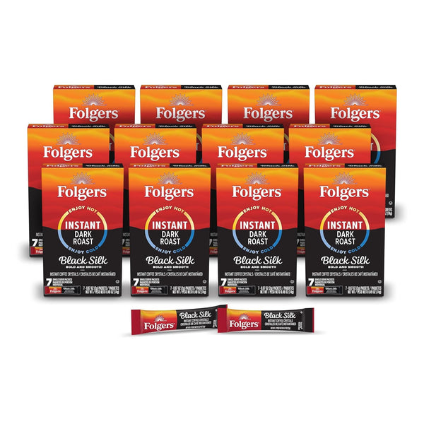 7-Count Folgers Black Silk Instant Coffee Crystals Single-Serve Packets