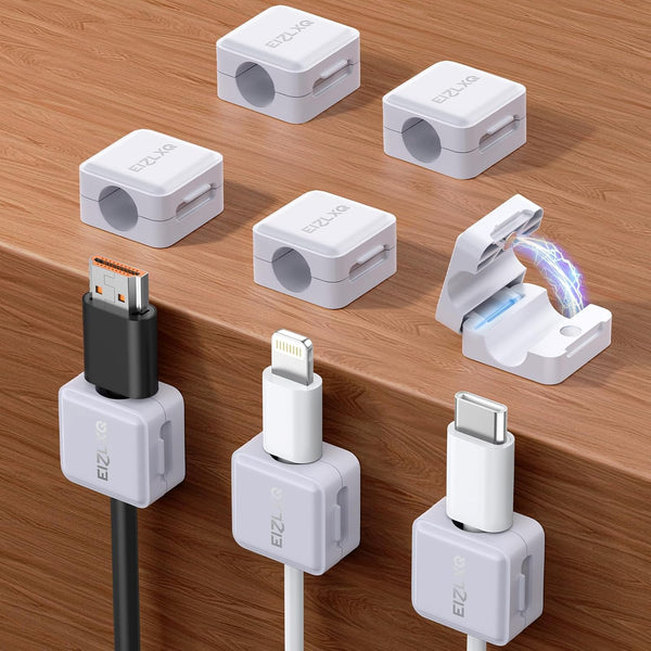 8 Pack Magnetic Cord Organizer Cable Clips Holder