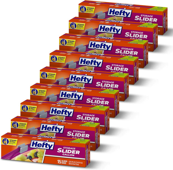 135 Hefty Slider Gallon Storage Bags