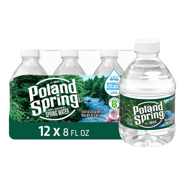 12 Pack Poland Spring 8 Oz Mini Bottled Water