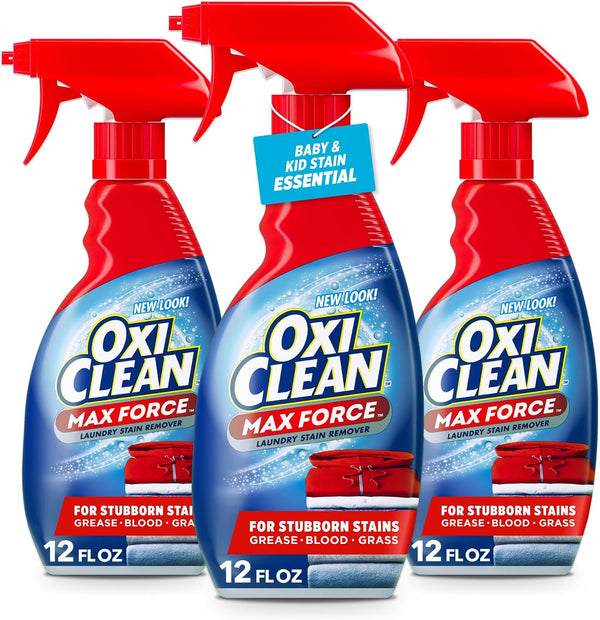 3 Bottles OxiClean Max Force Laundry Stain Treater Sprays