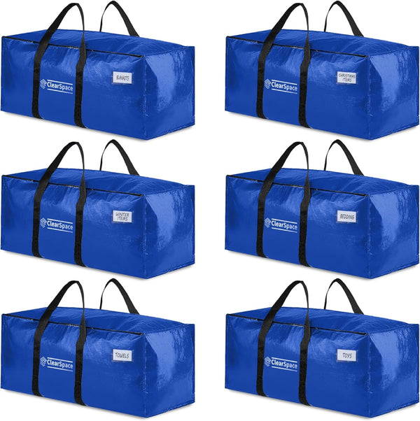 6 Or 8 ClearSpace Heavy Duty Moving Bags With Lids