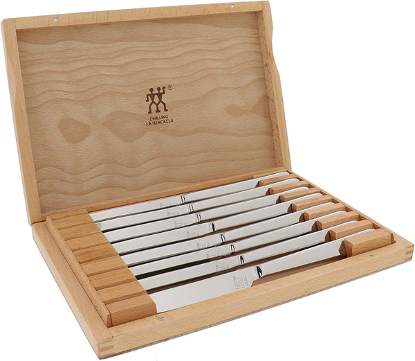 8 Zwilling Ultra-Sharp Steak Knives With Wood Gift Box