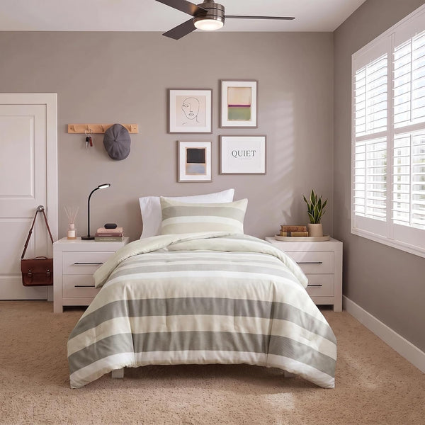 Twin Reversible Lightweight Comforter Set with Sham