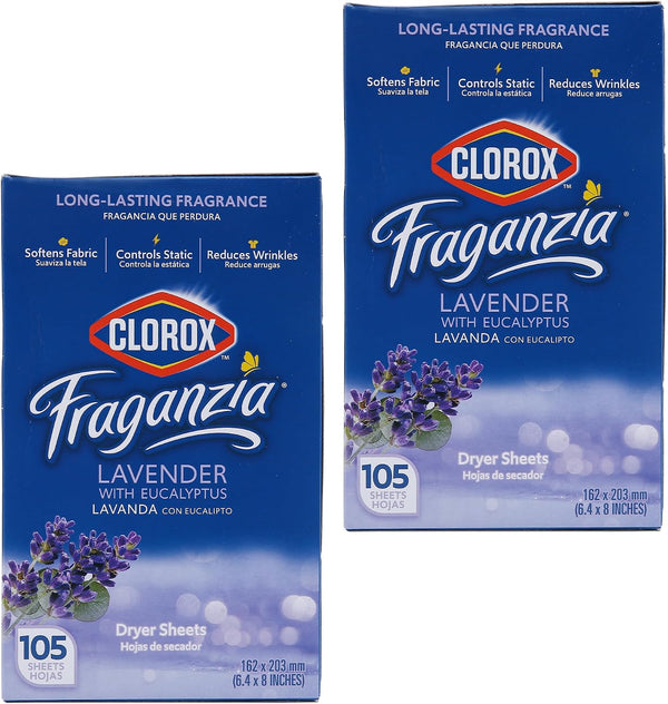 2-Pack 105-Count Clorox Fraganzia Dryer Sheets