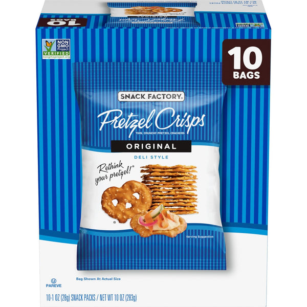 10 Bags Snack Factory Pretzel Crisps