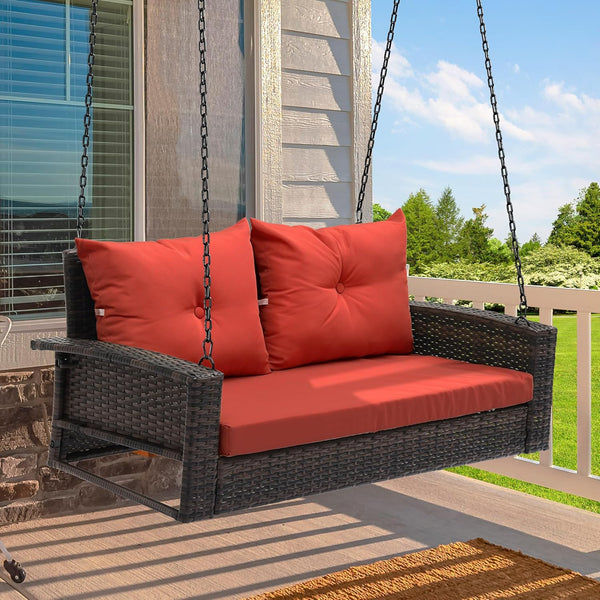 YITAHOME Rattan Wicker Hanging Porch Swing Chair