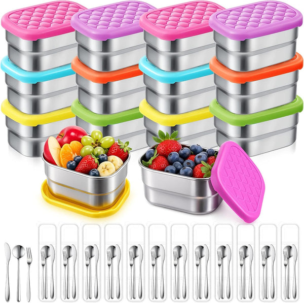 72 Pcs Stainless Steel Snack Container Set