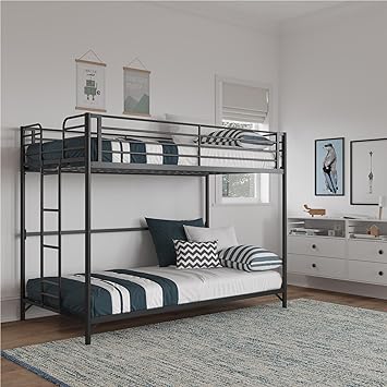 Easy Assembly Kids Bunk Bed, Twin Over Twin