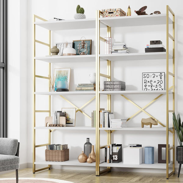 Set Of Two Shintenchi 5 Tier Bookcases