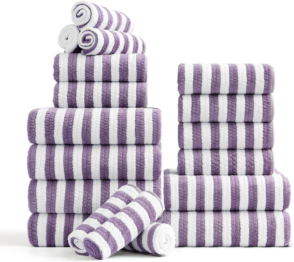 18 Piece Soft Quick Dry Microfiber Bath Towel Set