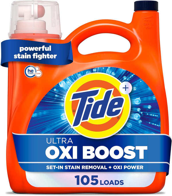4-Pack 105 Loads Tide Ultra Oxi Boost Liquid Laundry Detergent