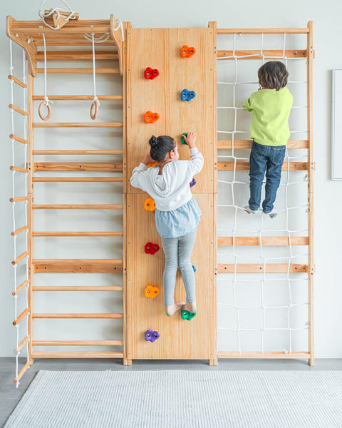 Avenlur Walnut 9-in-1 Swedish Ladder Wall Gym