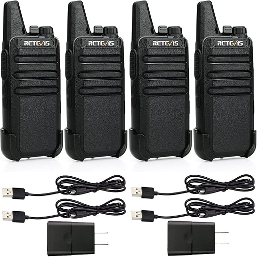 4-Pack Retevis Rechargeable Two-Way Walkie Talkies