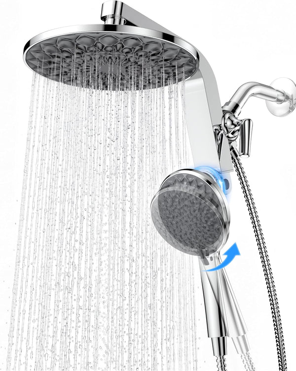 Dual Rain Shower Head with Handheld
