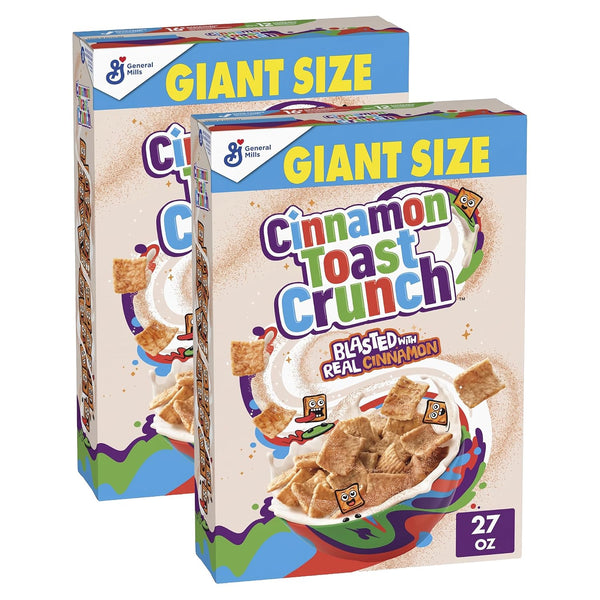 2 Giant Size Boxes Original Cinnamon Toast Crunch Breakfast