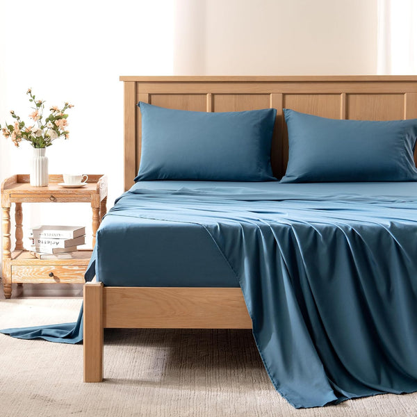 4-Piece Coolmax Moisture Wicking Cooling Queen Sheet Set