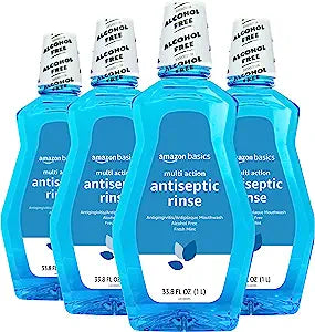 4 Bottles Of Amazon Basics Multi Action Antiseptic Rinse