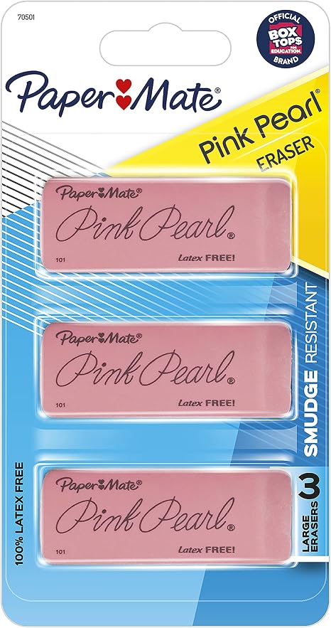 3-Count Paper Mate Pink Pearl Erasers