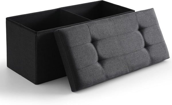 Foldable Fabric Storage Ottoman Bench & Footrest