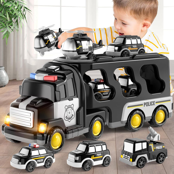 5 In 1 Toddler Police Trucks Set