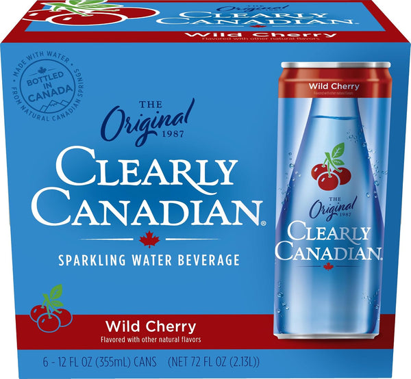 6 Cans Clearly Canadian Wild Cherry Sparkling Water