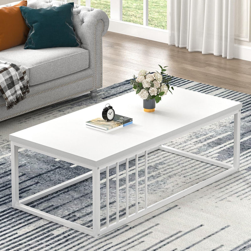 Modern Rustic Wood and Metal Coffee Table
