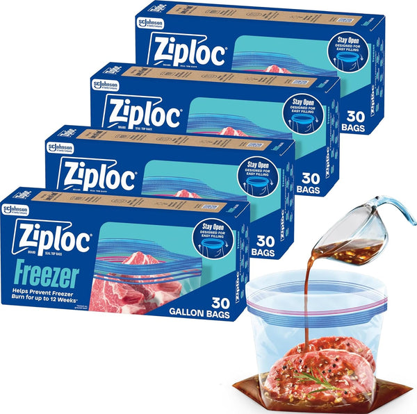 120 Ziploc Gallon Food Storage Freezer Bags