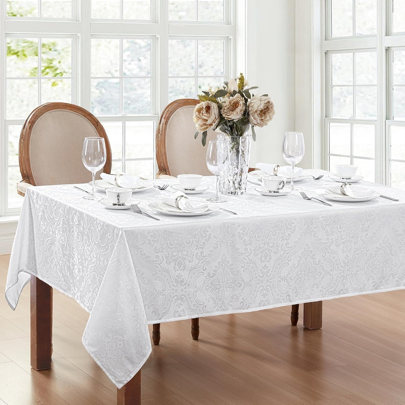 60-In x 144-In Elrene Caiden Elegance Damask Fabric Tablecloth
