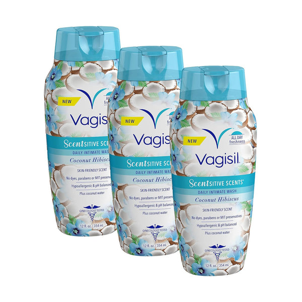 3-Pack Vagisil Coconut Hibiscus Feminine Wash