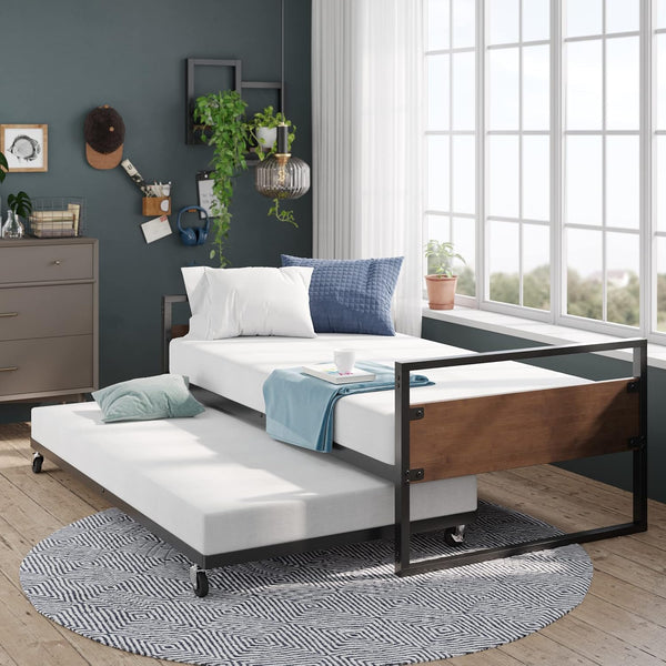 Zinus Suzanne Twin Daybed with Trundle & Steel Slat Support