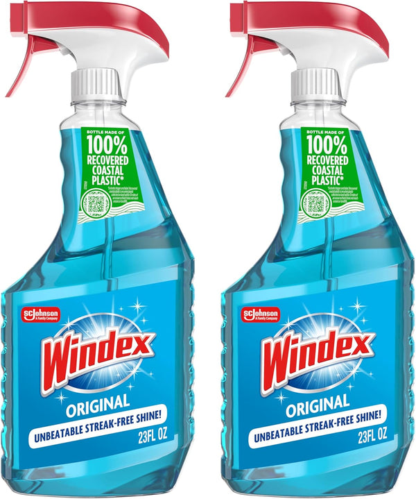 2 Bottles Windex Glass and Window Cleaner Sprays