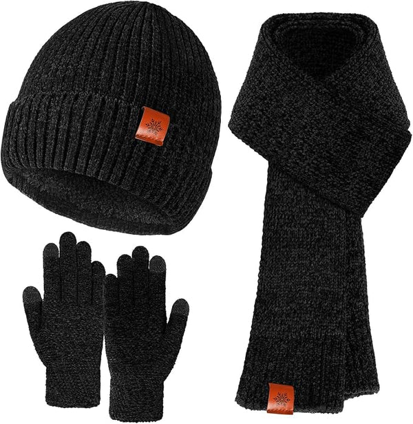 Ultra-Soft Winter Scarf, Gloves & Hat Set