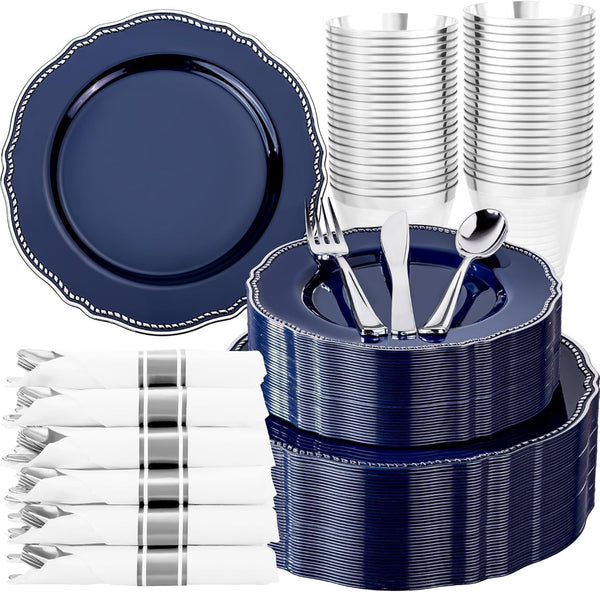 350 Pcs Plastic Dinnerware Set