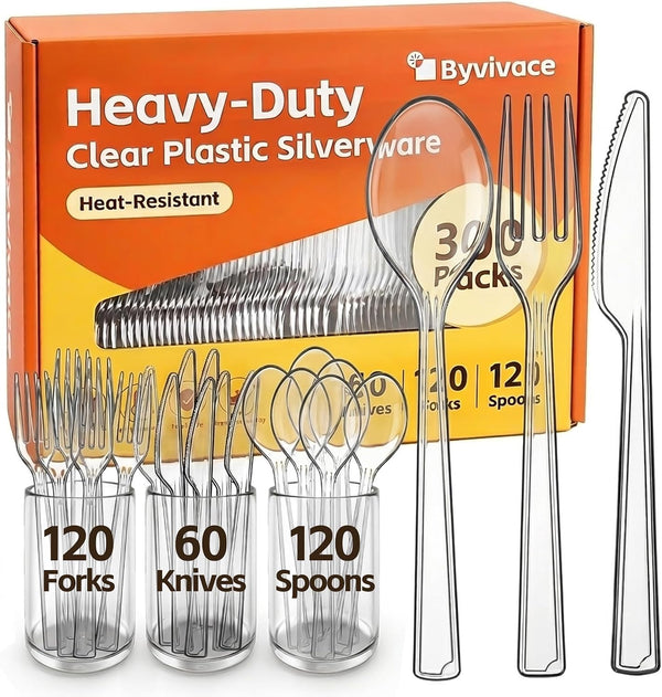 300 Heavy Duty Plastic Silverware
