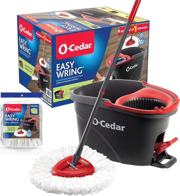 O-Cedar Easywring Microfiber Spin Mop & Bucket