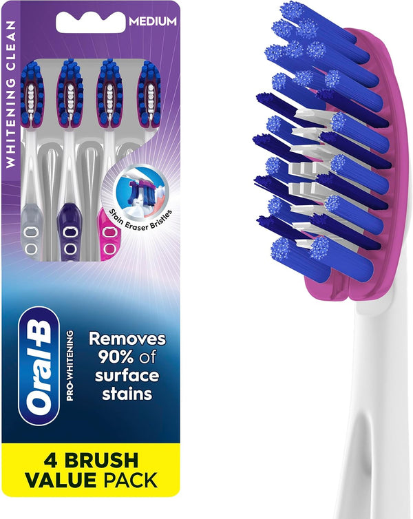 4-Count Oral-B 3D White Deep Stain Remover Toothbrushes