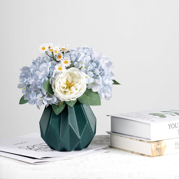 Artificial Hydrangeas Flowers with Vase
