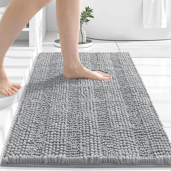 24x16 Chenille Striped Bathroom Rugs