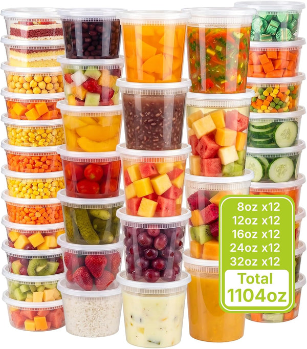 60 Deli Containers with Lids