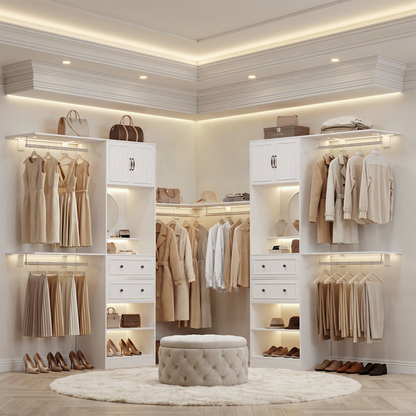 Closet System Set With 2 Drawers With Mirror