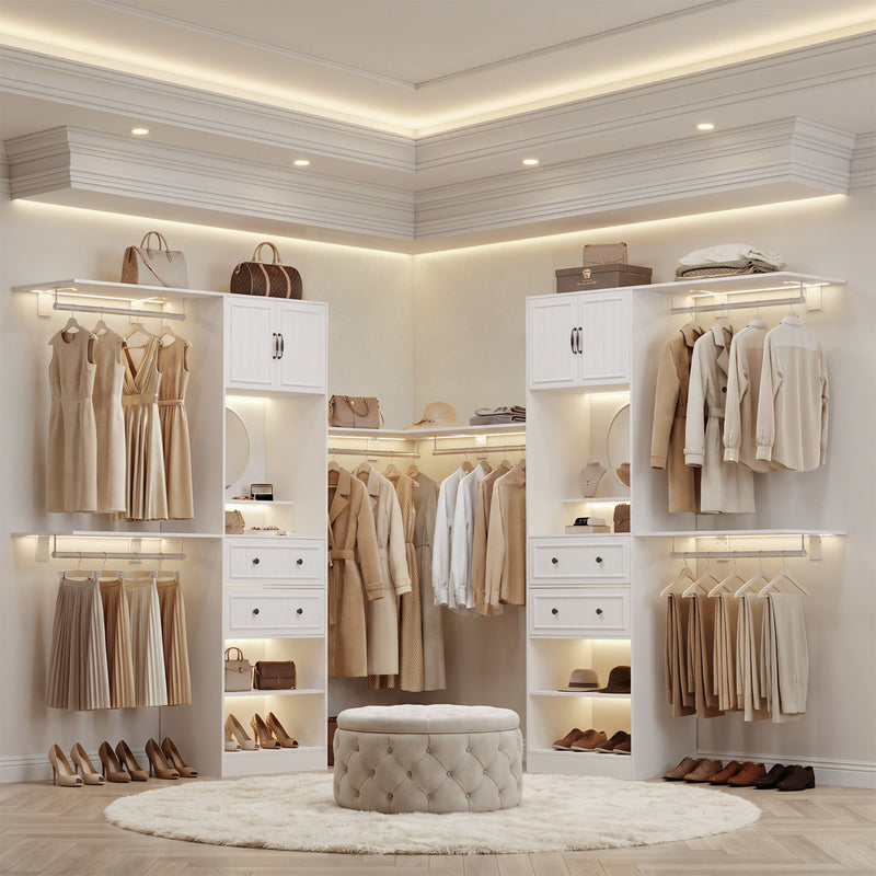 Closet System Set With 2 Drawers With Mirror