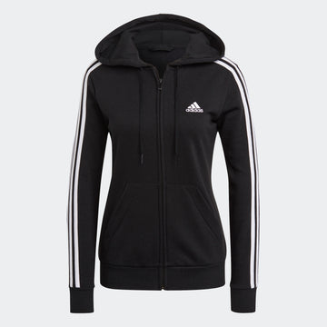 Adidas Women’s Essentials French Terry 3-Stripes Full-Zip Hoodie