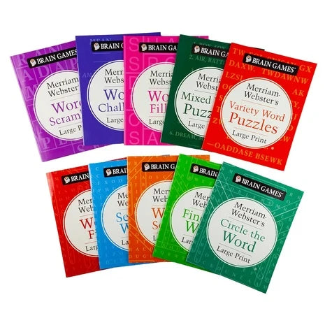 10 Merriam-Webster Large Print Brain Games Puzzle Books