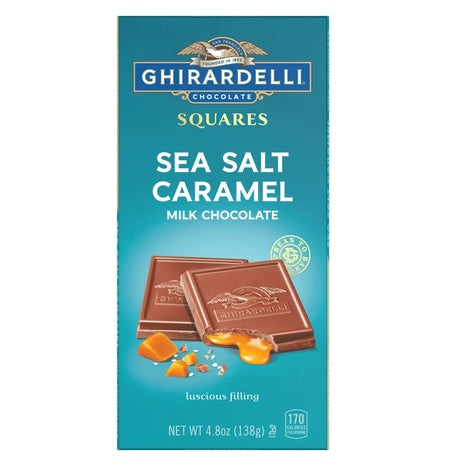 10 Bars Ghirardelli Sea Salt Caramel Milk Chocolate (Kof-K Dairy)