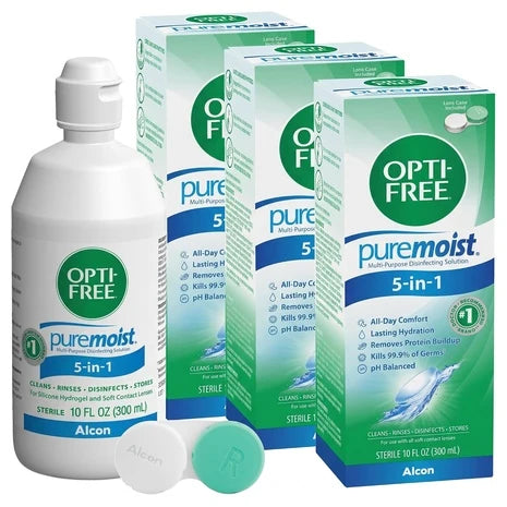 3 Bottles Opti-Free Puremoist Contact Lens Solution (10oz)
