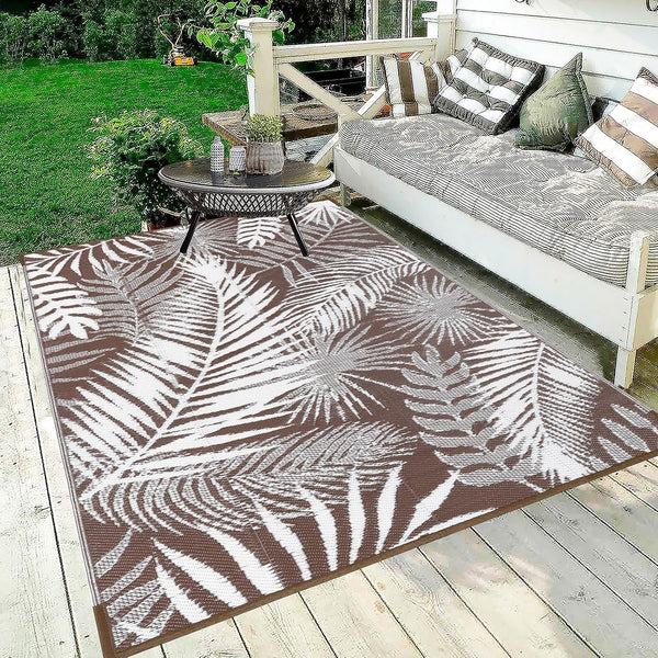 5x7 Reversible Waterproof Outdoor Plastic Patio Rug