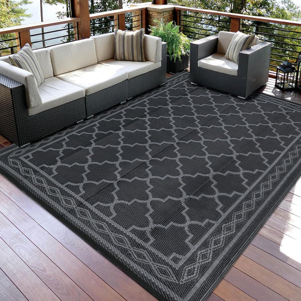 5x8 Waterproof Outdoor Reversible Plastic Straw Rug